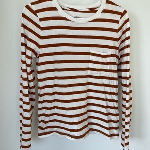 J. Crew Striped Long Sleeve Pocket T-shirt